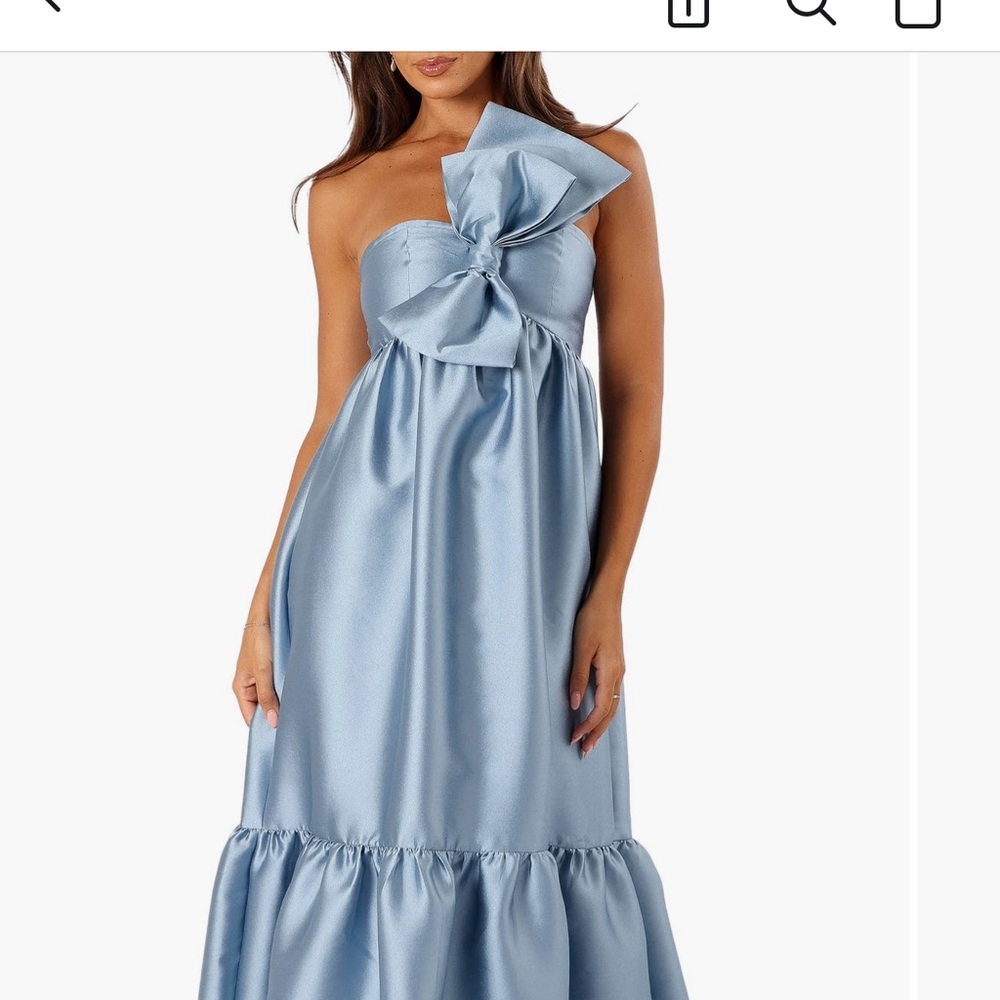 Petal & Pup Betina bow dress blue small